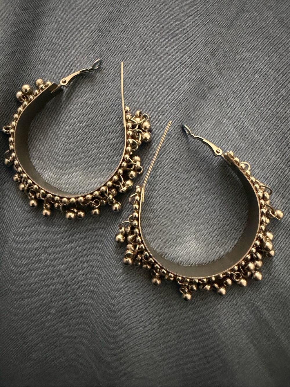 Bohemian Gold and Silver Bell Hoop Earrings - Women Jewelry